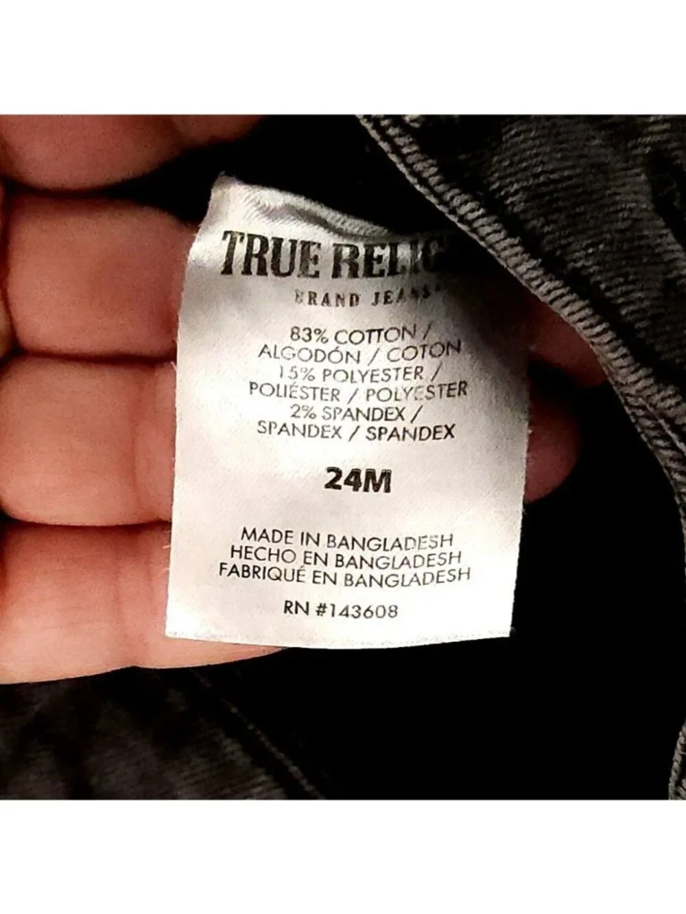 True Religion Toddler Girls Black Distressed Skinny Jeans 24 Months